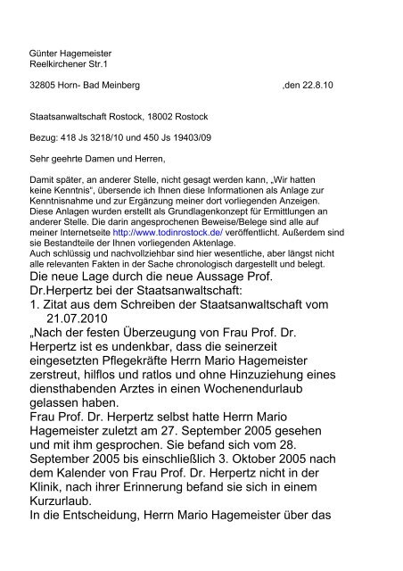 Die neue Lage durch die neue Aussage Prof. Dr.Herpertz bei der ...