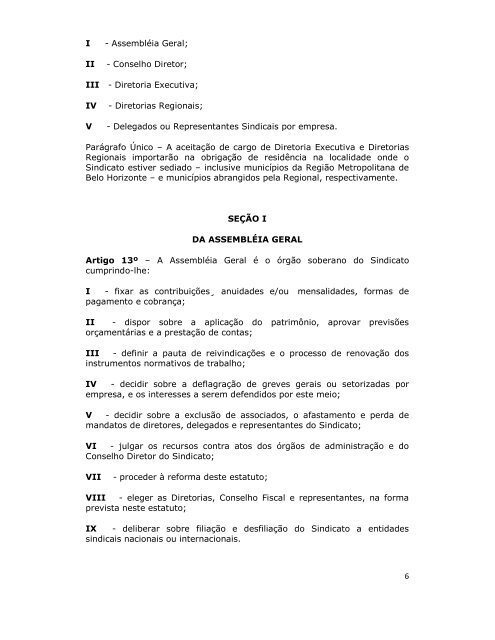 1 ESTATUTO DO SINDICATO DE ENGENHEIROS NO ... - Senge-MG