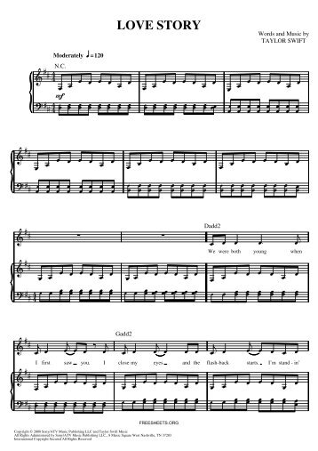 Taylor Swift â Love Story - Daily Piano Sheets