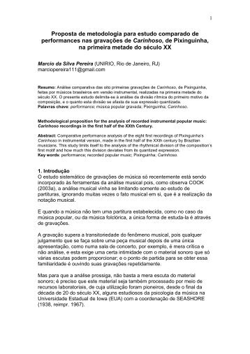LEIA O ARTIGO Proposta de metodologia para estudo ... - Unirio