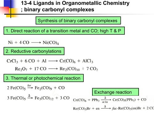 13-4 Ligands in Organometallic Chemistry