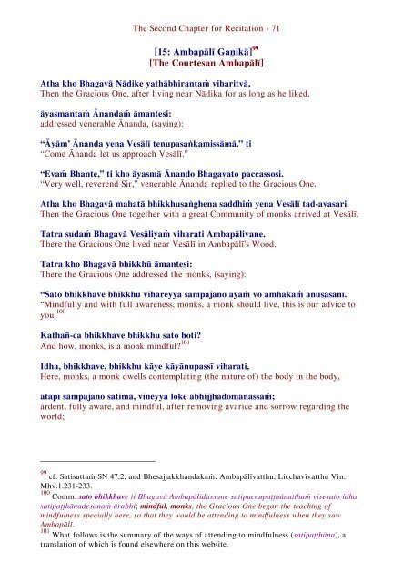 Mahaparinibbanasuttam (DN 16) - Ancient Buddhist Texts