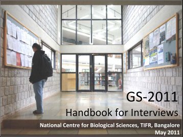 Brochure - National Centre for Biological Sciences