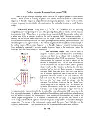 Nuclear Magnetic Resonance Spectroscopy (NMR) NMR is a ...