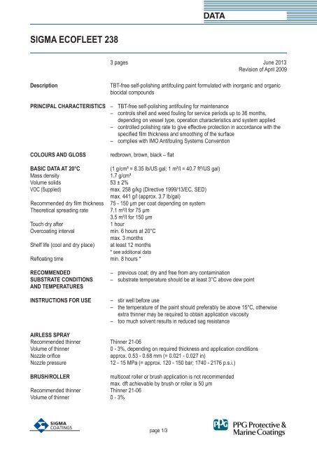 sigma ecofleet 238 - Sigma | coatings