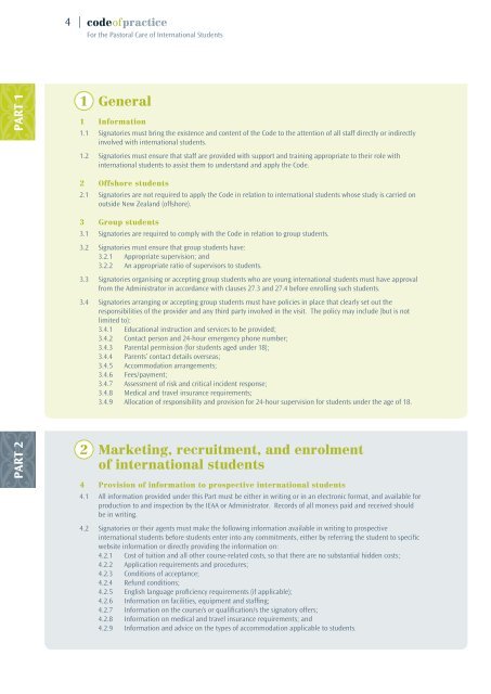 Code of Practice for the Pastoral Care of International Students