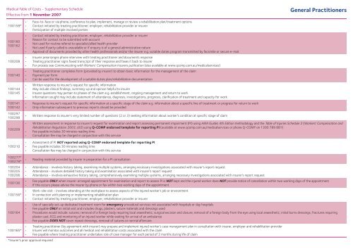 General practitioner supplementary services fee schedule ... - Q-Comp