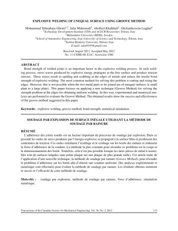 Explosive welding of unequal surface using groove method