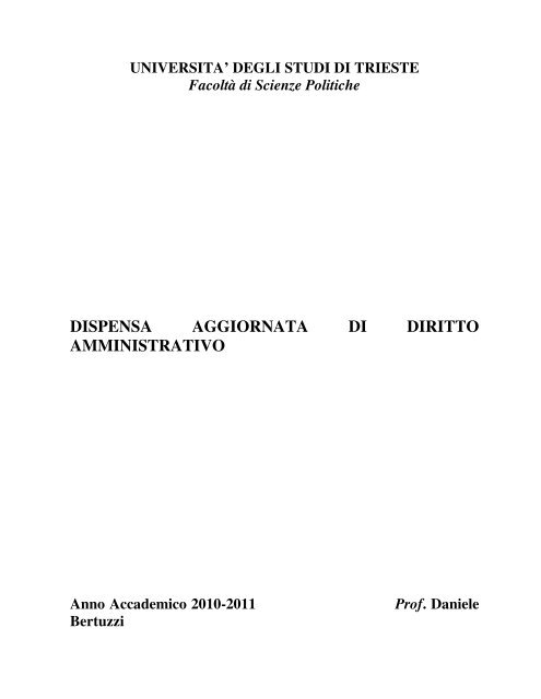 dispensa di diritto amministrativo AGGIORNATA ... - Scienze Politiche