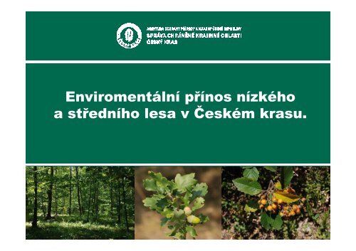 SprÃ¡va CHKO ÄeskÃ½ kras EnviromentÃ¡lnÃ­ pÅÃ­nos nÃ­zkÃ©ho a ...