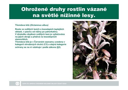 SprÃ¡va CHKO ÄeskÃ½ kras EnviromentÃ¡lnÃ­ pÅÃ­nos nÃ­zkÃ©ho a ...