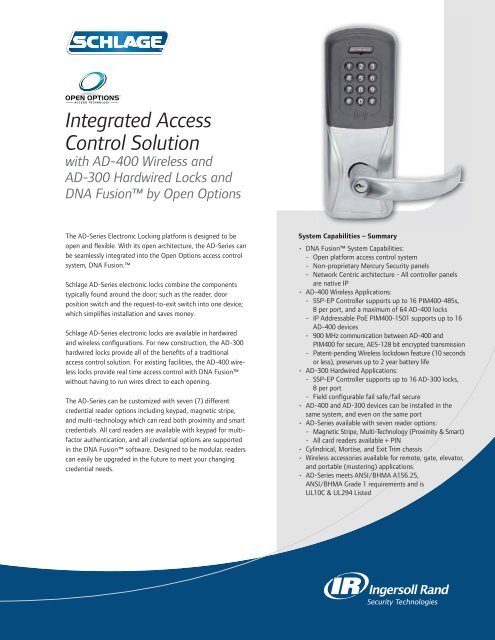 Schlage Ad Lock Solution Open Options Access Hardware Supply