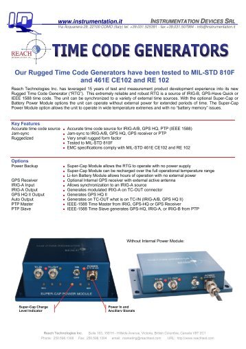Our Rugged Time Code Generators have been tested to MIL-STD ...