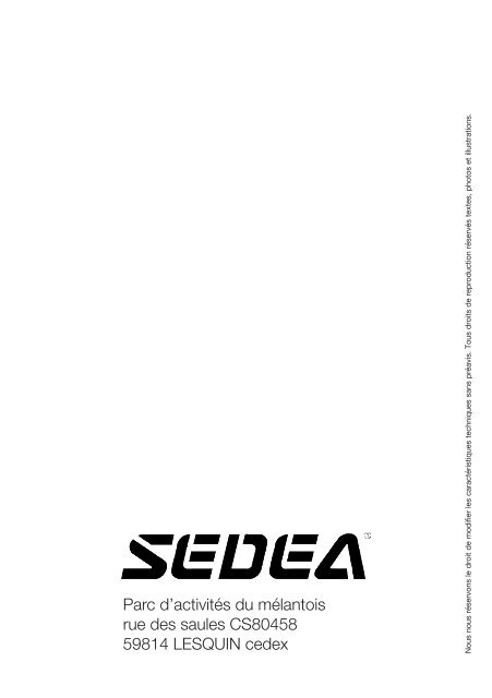 Notice d'utilisation - Sedea