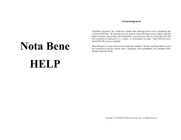 Nota Bene-- C:\NBWSHIP\DOCUMENT\HELP\SWS-HELP.NB Job 1