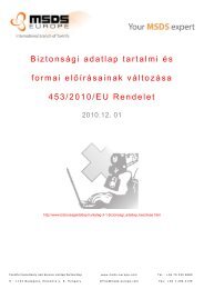 BiztonsÃ¡gi adatlap tartalmi Ã©s formai elÅÃ­rÃ¡sainak ... - MSDS Europe