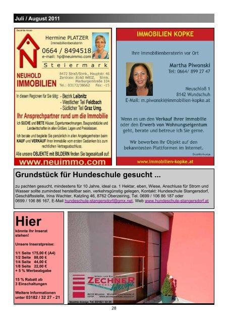 kÃ¶nnen Sie die Gemeindezeitung von Juli/August 2011 als ... - Wildon