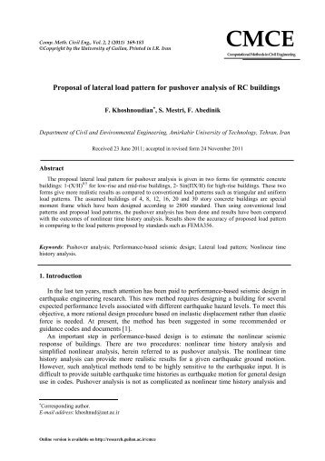 Proposal of lateral load pattern for pushover analysis of RC buildings