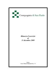 Bilancio d esercizio 2009 523 [PDF] - Compagnia di San Paolo
