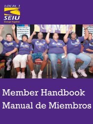 Member Handbook Manual de Miembros - SEIU Local 1