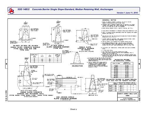 SDD 14B32 - Concrete Barrier Single Slope