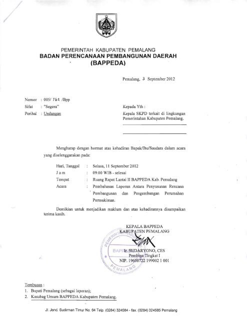 Bappeda Tnde Pemalang Pemerintah Kabupaten Pemalang
