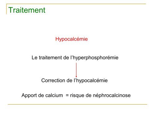 Hypocalcemie traitement