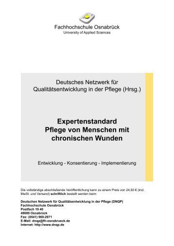 Expertenstandard chronische Wunden