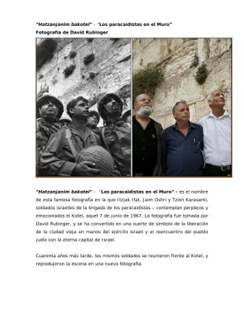 “Hatzanjanim bakotel” - “Los paracaidistas en el Muro” - Bama