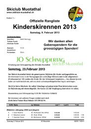 Rangliste Kinderskirennen 2013 - Skiclub Muotathal