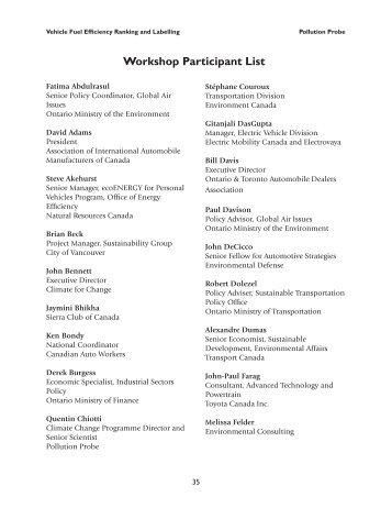 VFE Ranking and Labelling.indd - Pollution Probe