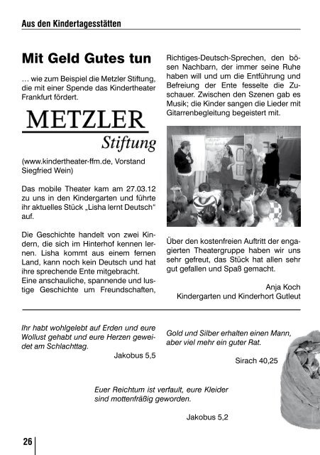 12. August 2012 Besonderer Gottesdienst 12. August 2012, 10 Uhr ...