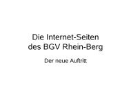 Internet-Seiten des BGV - Archiv des BGV Rhein-Berg