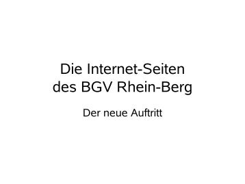 Internet-Seiten des BGV - Archiv des BGV Rhein-Berg