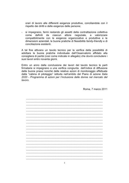 Conciliazione tra famiglia e lavoro - Carta per le Pari OpportunitÃ 