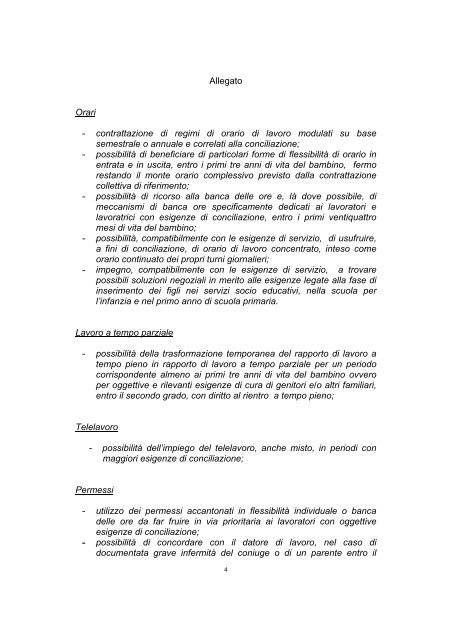 Conciliazione tra famiglia e lavoro - Carta per le Pari OpportunitÃ 