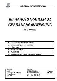 INFRAROTSTRAHLER SX GEBRAUCHSANWEISUNG - Progatec SA