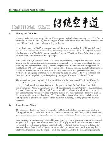 Traditional Karate History & Definition.pdf - International Traditional ...