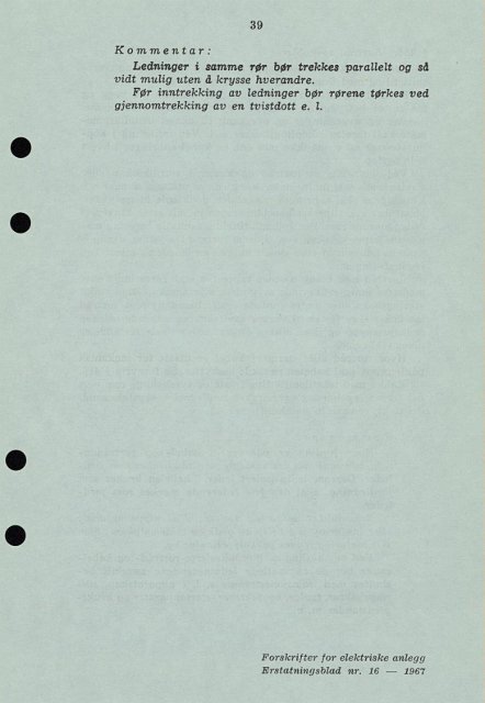 Forskrifter for elektriske anlegg 1967