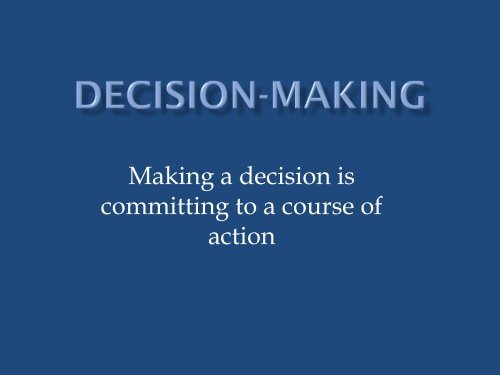 Managerial Decision making