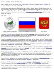 RUSSIA AND THE TZAR'S WATERWAYS The 11th of May 2012 we ...