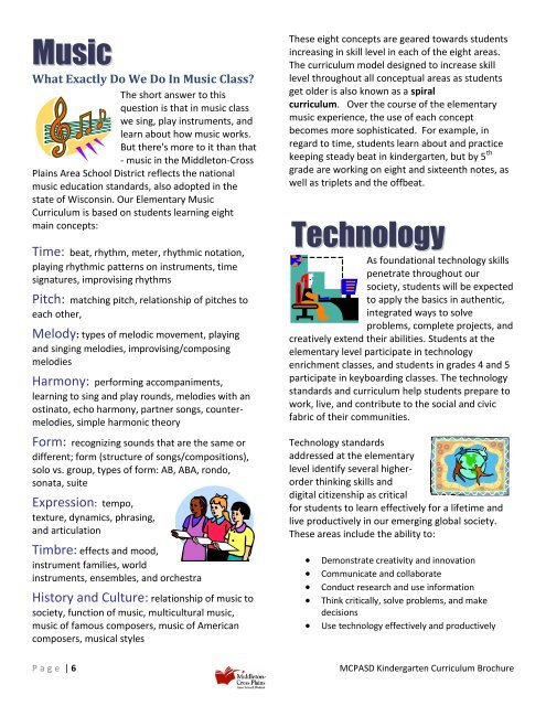 Kindergarten curriculum guide - Middleton Cross Plains Area School ...