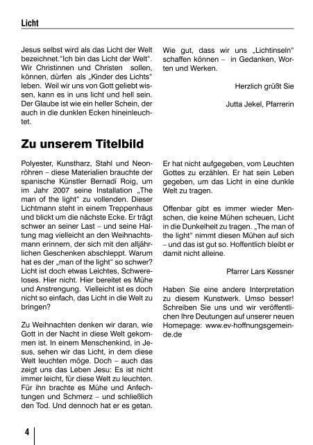 Evangelische Zeitung - Evangelische Hoffnungsgemeinde