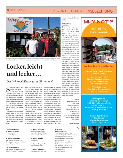 Die Inselzeitung Mallorca August 2014 