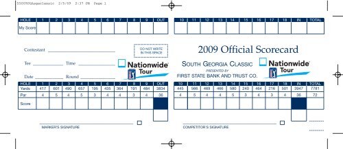 pga tour scorecard