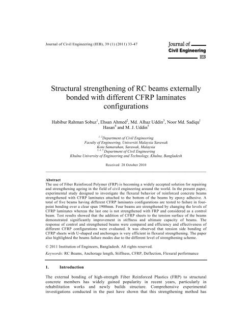 Structural strengthening of RC beams externally bonded with ...