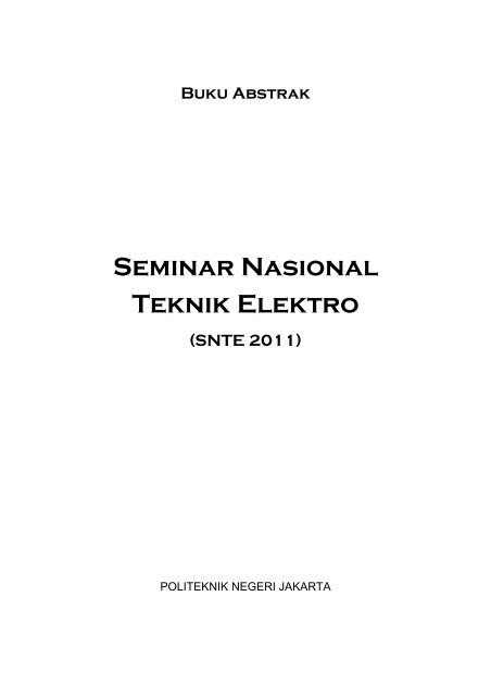1. buku abstrak seminar nasional tahun 2011. - ELEKTRO ...