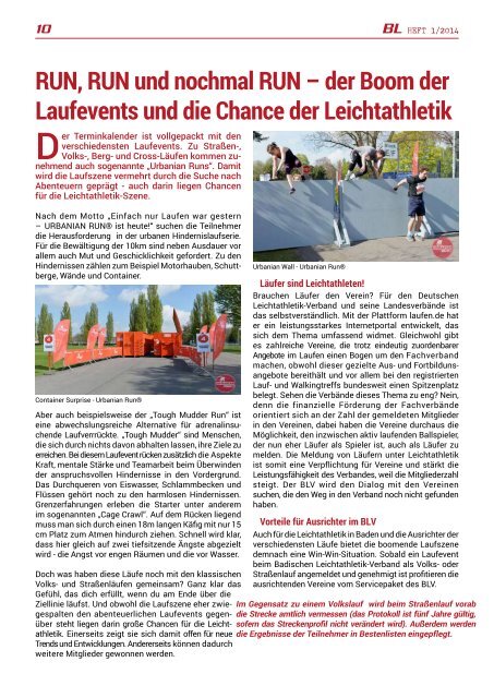 Badische Leichtathletik - Heft 1/2014