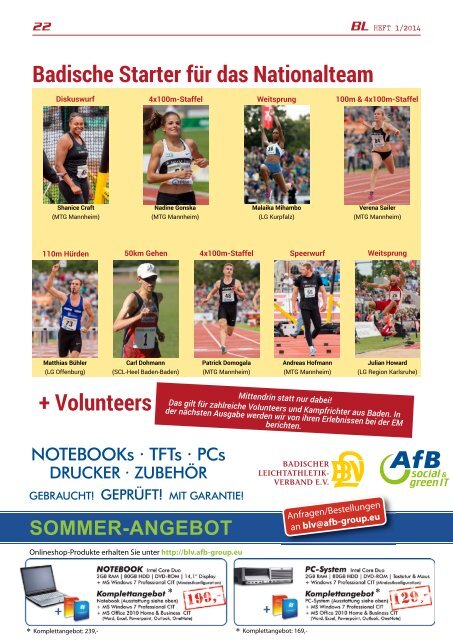 Badische Leichtathletik - Heft 1/2014