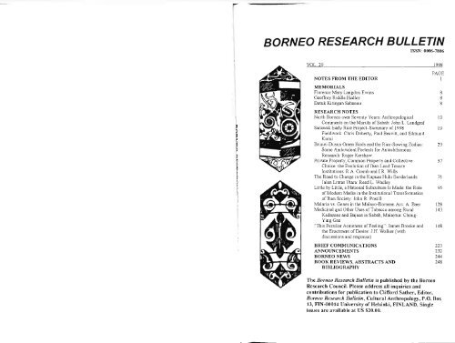 Borneo Research Bulletin